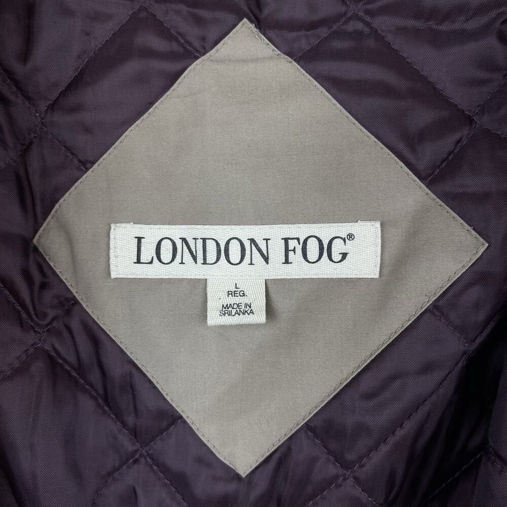 Vintage London Fog Men's Large Green Quilted Chore Jacket 90s Utility Gorpcore - Picture 12 of 16